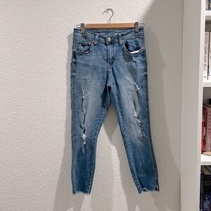 SEVEN7 Jeans | Distressed Ankle Skinny Denim Jeans for Women | Size 4